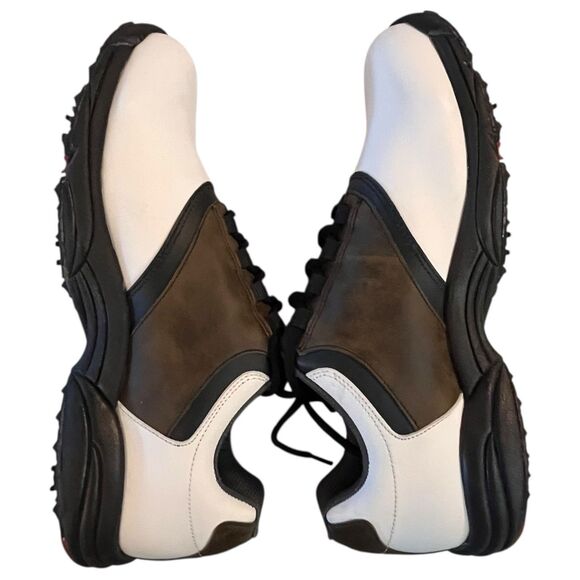 FootJoy GreenJoys Golf Shoes Brown White Black Saddle Size 11.5M 45516 Lace Up